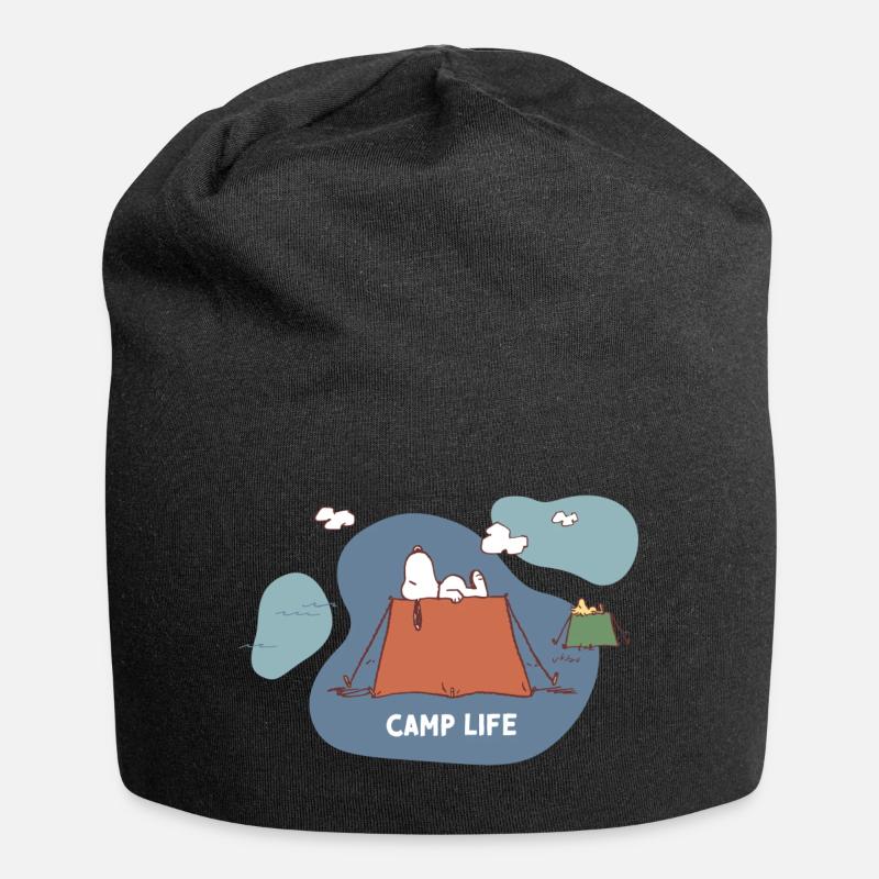 Peanuts Snoopy Camp Life Camping - Jersey Beanie - black