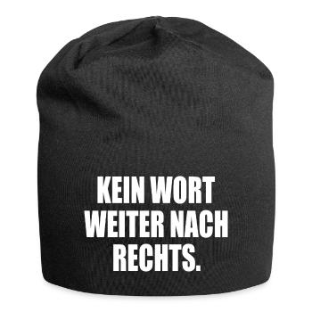 kein wort weiter nach rechts - Jersey-Beanie - Schwarz - Vorne