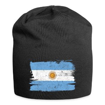 Argentinien Flagge Bandiera Peace Vintage - Jersey-Beanie - Schwarz - Vorne