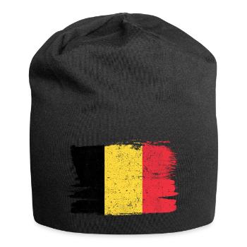 Drapeau de la Belgique Drapeau de la paix Vintage - Bonnet en jersey - noir - Devant
