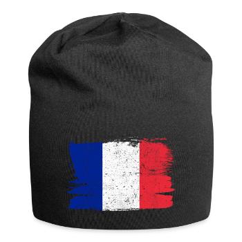 Francia Bandiera Frankreich Flagge Frieden Vintage - Jersey-Beanie - Schwarz - Vorne