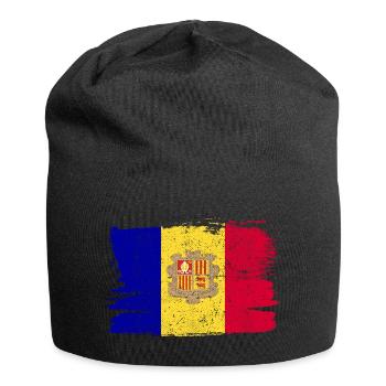 Andorra Bandiera Flagge Frieden Vintage - Jersey-Beanie - Schwarz - Vorne