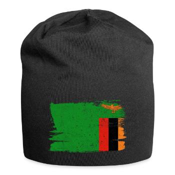 Sambia Bandiera Flagge Frieden Vintage - Jersey-Beanie - Schwarz - Vorne