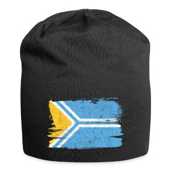 Tuva Bandiera Flagge Frieden Vintage - Jersey-Beanie - Schwarz - Vorne