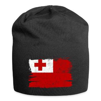 Tonga Bandiera Drapeau Paix Vintage - Bonnet en jersey - noir - Devant