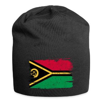 Vanuatu Bandiera Flagge Frieden Vintage - Jersey-Beanie - Schwarz - Vorne