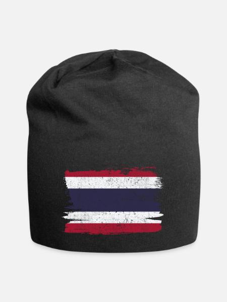 Drapeau de la Thaïlande Drapeau de la paix Vintage - Bonnet en jersey - noir