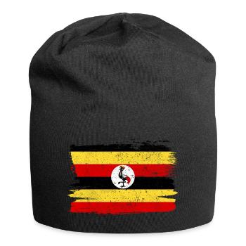 Uganda Bandiera Flag Peace Vintage - Jersey Beanie - black - Front