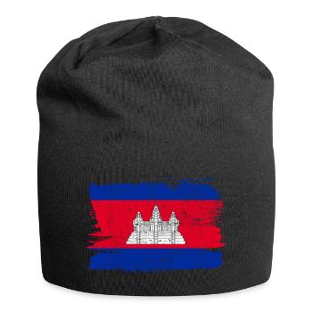 Cambogia Bandiera Cambodge drapeau paix Vintage - Bonnet en jersey - noir - Devant