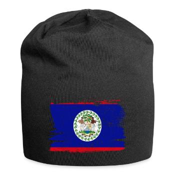 Belize Bandiera Flagge Frieden Vintage - Jersey-Beanie - Schwarz - Vorne