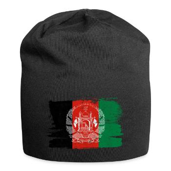 Afghanistan Alte Bandiera Flagge Frieden Vintage - Jersey-Beanie - Schwarz - Vorne