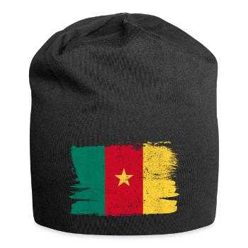 Kamerun Flagge Frieden Heimatstaat Vintage - Jersey-Beanie - Schwarz - Vorne