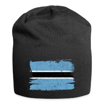 Drapeau du Botswana Drapeau de la paix Vintage - Bonnet en jersey - noir - Devant
