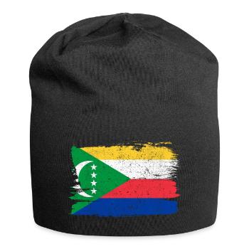 Comoros Bandiera Flag Peace Vintage - Jersey Beanie - black - Front