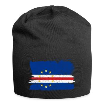 Cap-Vert drapeau drapeau paix Vintage - Bonnet en jersey - noir - Devant