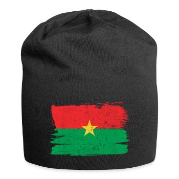 Burkina Faso Bandiera Flagge Frieden Vintage - Jersey-Beanie - Schwarz - Vorne