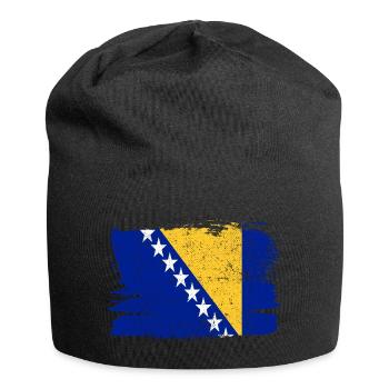 Bosnia Flag Peace Homeland State Vintage - Jersey Beanie - black - Front