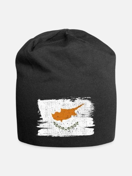Chypre drapeau drapeau paix Vintage - Bonnet en jersey - noir