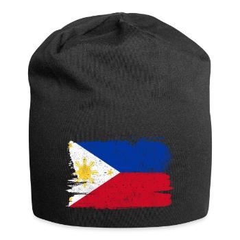 Philippinen Flagge Flagge Frieden Vintage - Jersey-Beanie - Schwarz - Vorne