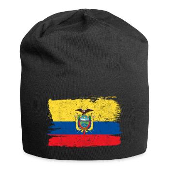 Ecuador Flag Flag Peace Vintage - Jersey Beanie - black - Front