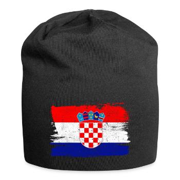 Kroatien Flagge Flagge Frieden Vintage - Jersey-Beanie - Schwarz - Vorne