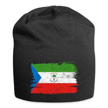 Guinée équatoriale drapeau drapeau paix Vintage - Bonnet en jersey - noir - Devant