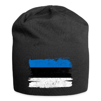 Estland Flagge Flagge Frieden Vintage - Jersey-Beanie - Schwarz - Vorne