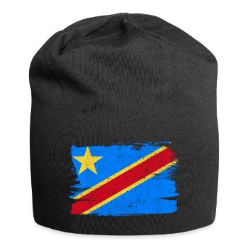 Democratic Republic of the Congo Flag - Jersey Beanie - black - Front