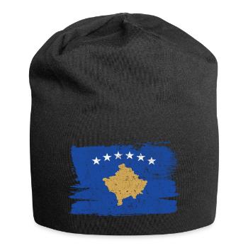 Kosovo Flag Flag Peace Vintage - Jersey Beanie - black - Front