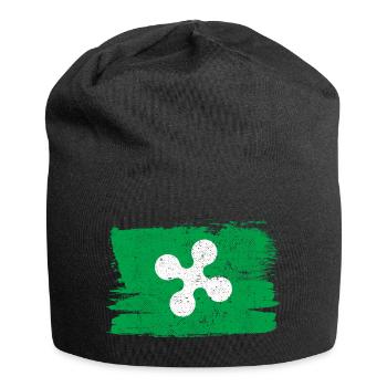 Lombardei Flagge Flagge Italien Frieden Vintage - Jersey-Beanie - Schwarz - Vorne