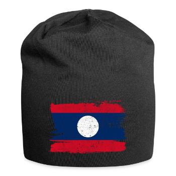 Drapeau du Laos Drapeau de la paix Vintage - Bonnet en jersey - noir - Devant