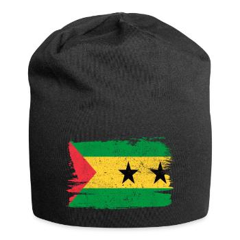 Sao Tomé-et-Príncipe Drapeau Drapeau Paix Vintage - Bonnet en jersey - noir - Devant