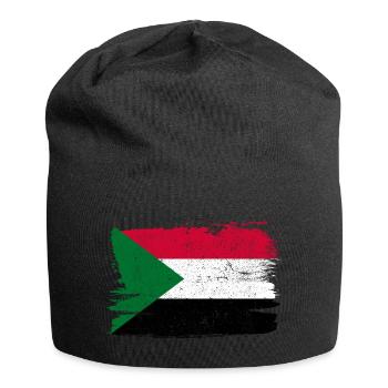 Drapeau du Soudan drapeau paix Vintage - Bonnet en jersey - noir - Devant