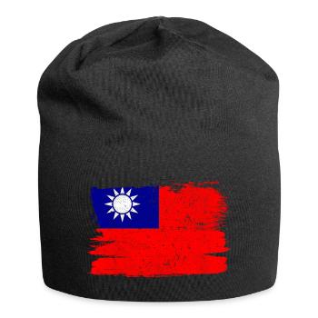 Drapeau de Taïwan drapeau paix Vintage - Bonnet en jersey - noir - Devant