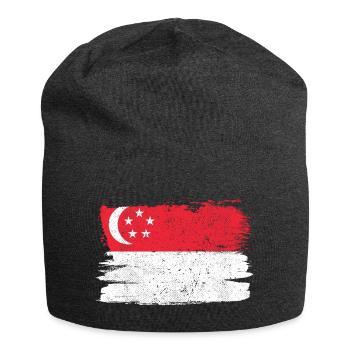 Singapur Flagge Flagge Frieden Vintage - Jersey-Beanie - Anthrazit - Vorne