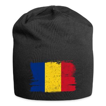 Roumanie Drapeau Drapeau Paix Vintage - Bonnet en jersey - noir - Devant