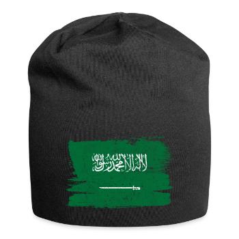 Drapeau de l’Arabie Saoudite Drapeau Paix Vintage - Bonnet en jersey - noir - Devant