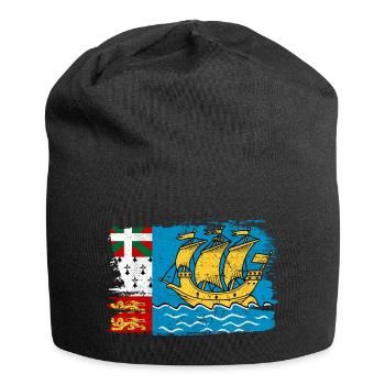 Saint Pierre Flagge Flagge Frieden Vintage - Jersey-Beanie - Schwarz - Vorne