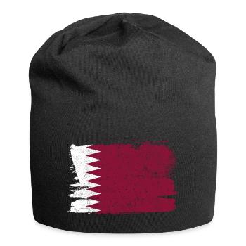 Qatar Flag Flag Peace Vintage - Jersey Beanie - black - Front