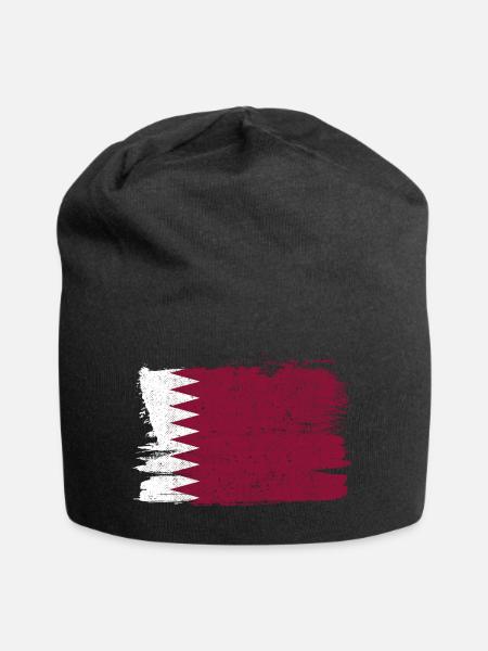 Qatar drapeau drapeau paix Vintage - Bonnet en jersey - noir