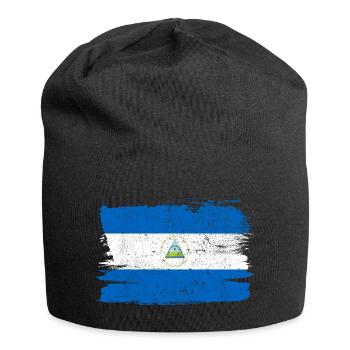 Drapeau du Nicaragua drapeau paix Vintage - Bonnet en jersey - noir - Devant