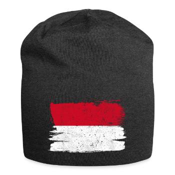 Drapeau de Monaco Drapeau de la Paix Vintage - Bonnet en jersey - charbon - Devant