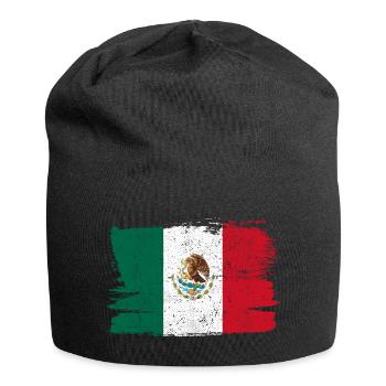 Mexiko Flagge Flagge Frieden Vintage - Jersey-Beanie - Schwarz - Vorne
