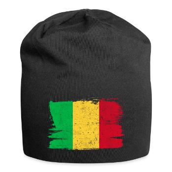 Drapeau du Mali Drapeau Paix Vintage - Bonnet en jersey - noir - Devant