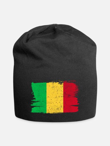 Mali Flagge Flagge Frieden Vintage - Jersey-Beanie - Schwarz