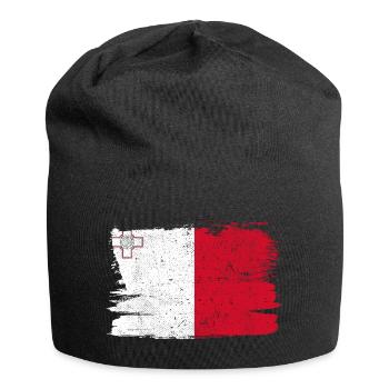Drapeau de Malte drapeau paix Vintage - Bonnet en jersey - noir - Devant