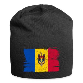 Moldavie Drapeau Drapeau Paix Vintage - Bonnet en jersey - noir - Devant