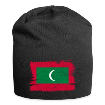 Maldives Flag Flag Peace Vintage - Jersey Beanie - black - Front