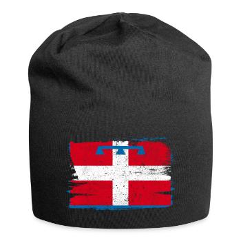 Drapeau du Piémont Italie drapeau paix Vintage - Bonnet en jersey - noir - Devant