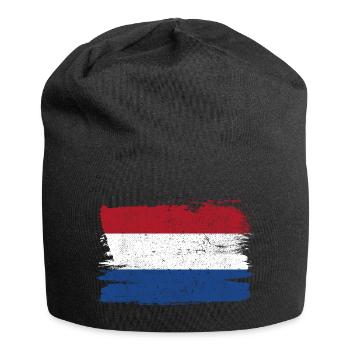 Pays-Bas Drapeau Drapeau Paix Vintage - Bonnet en jersey - noir - Devant